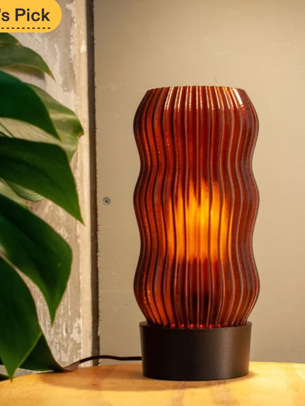 NWOT WAVY x AMBER Retro Ribbed Table Lamp